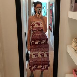 Elephant Printed Maxi Dress